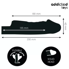   Addicted Toys - návlek na penis s erekčným krúžkom - 23 cm - transparentný