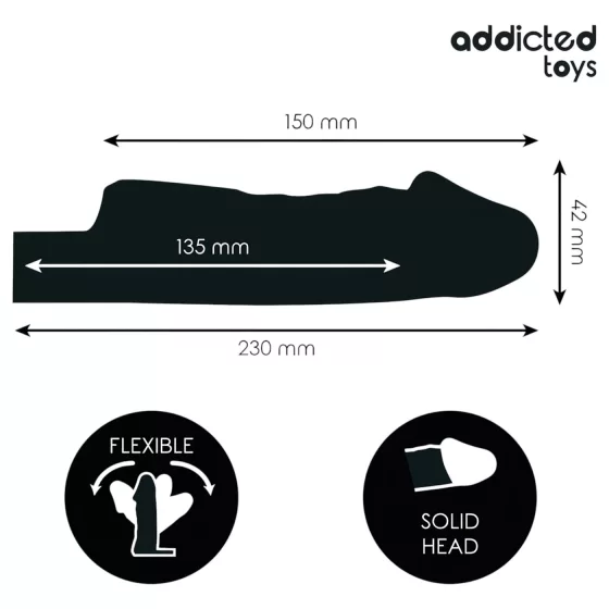 Addicted Toys - návlek na penis s erekčným krúžkom - 23 cm - transparentný