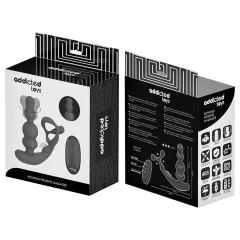   Addicted Toys - análny vibrátor s rotačnou hlavou a erekčným krúžkom - čierny