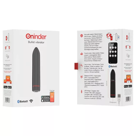 Oninder - mini vibrátor - smart funkcia - čierny