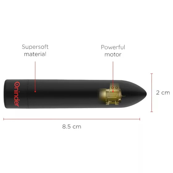 Oninder - mini vibrátor - smart funkcia - čierny