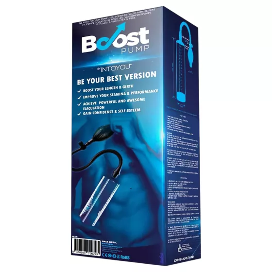 Boost PSX04 - ručná vákuová pumpa na penis s mierkou (priehľadná) - 22 cm