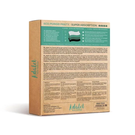 Adalet Natura Super - menštruačné nohavičky - čierne - M