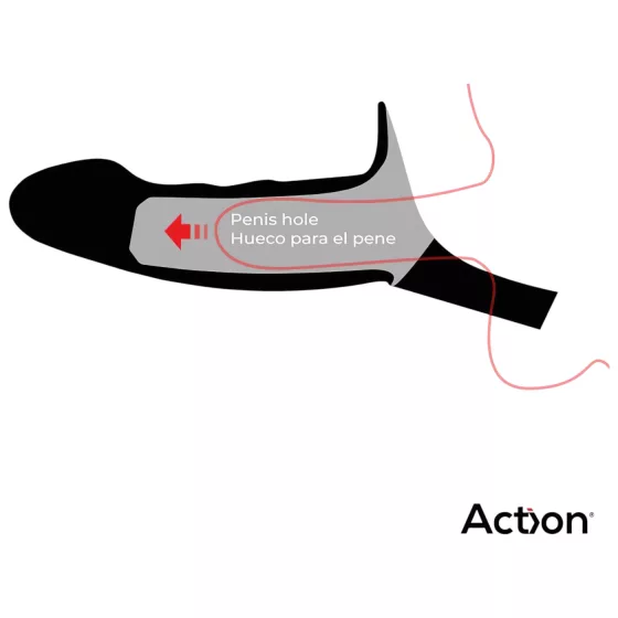 Action StrapOn S - pripínací, duté dildo (telovej farby)