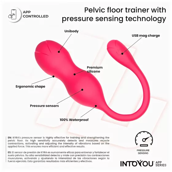 INTOYOU Kyra Pelvic - vibračné kegel guličky - smart funkcia - ružová