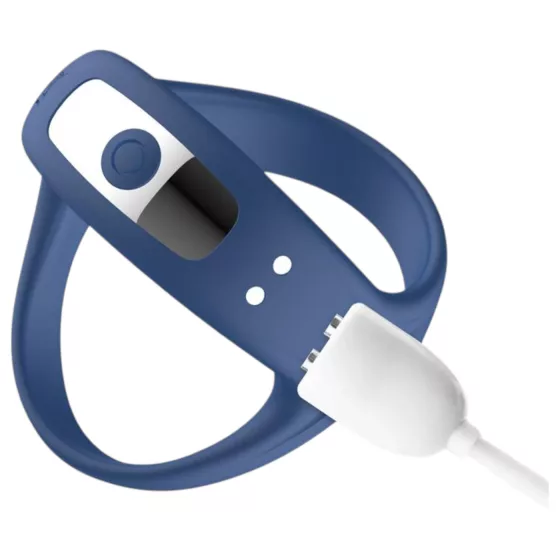 INTOYOU - vibračný erekčný krúžok na penis a semenníky - smart funkcia - modrý
