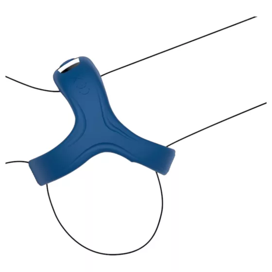 INTOYOU - vibračný erekčný krúžok na penis a semenníky - smart funkcia - modrý