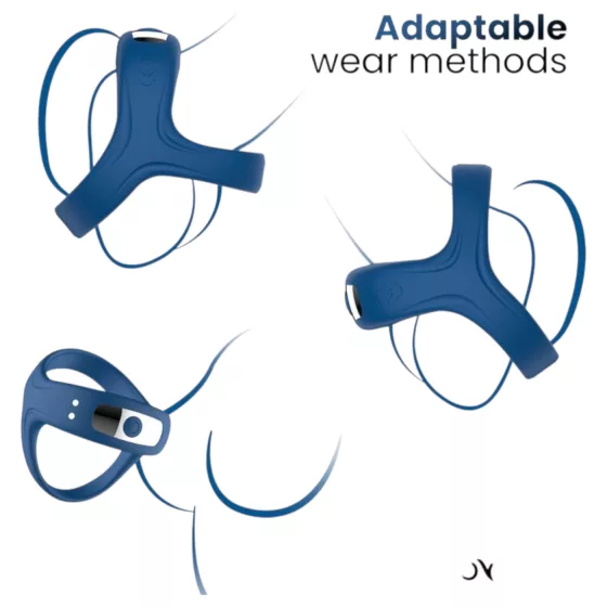 INTOYOU - vibračný erekčný krúžok na penis a semenníky - smart funkcia - modrý