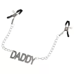 LateToBed Daddy - klieštiky na bradavky - strieborné