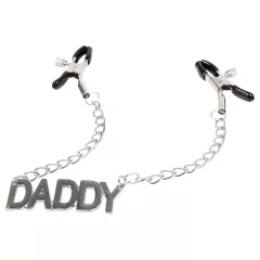 LateToBed Daddy - klieštiky na bradavky - strieborné
