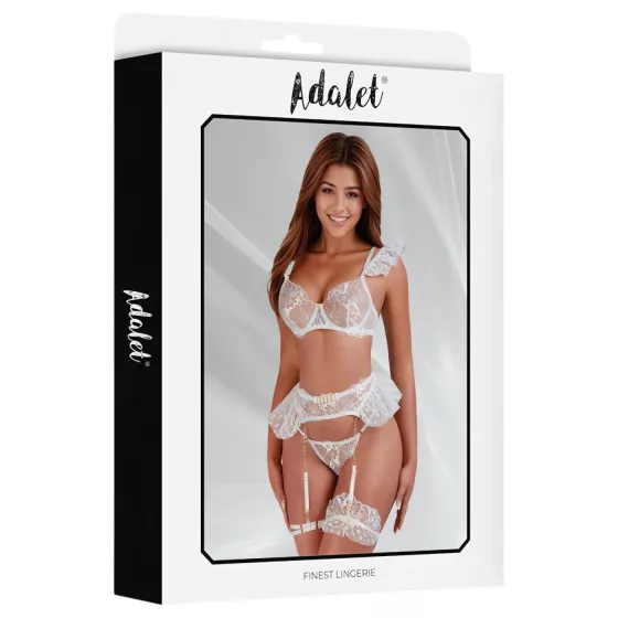 Adalet Natalie - dámska čipkovaná bielizeň set - biela - L/XL