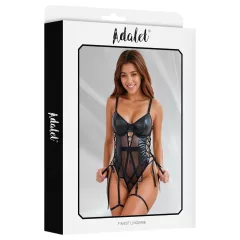   Adalet Tatiana - erotické body - lesklé priesvitné - čierne