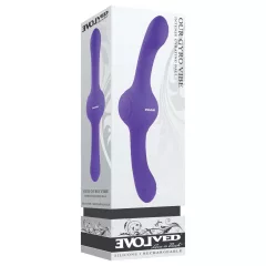   Evolved - dvojitý vibrátor s vibračnou funkciou - nabíjací, fialový