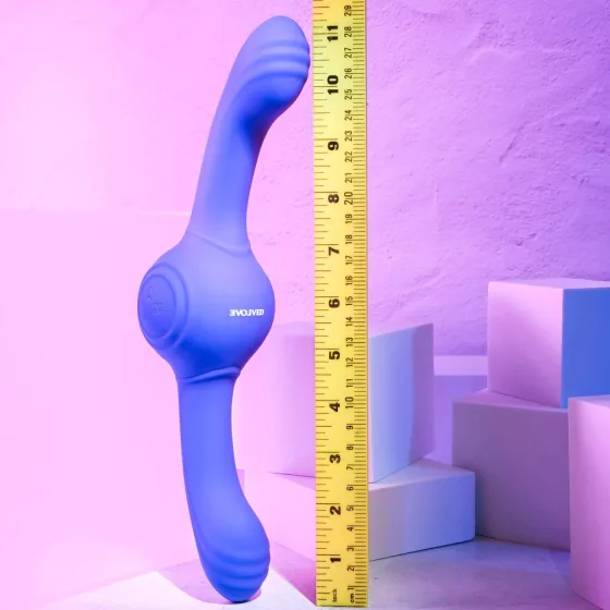 Evolved - dvojitý vibrátor s vibračnou funkciou - nabíjací, fialový