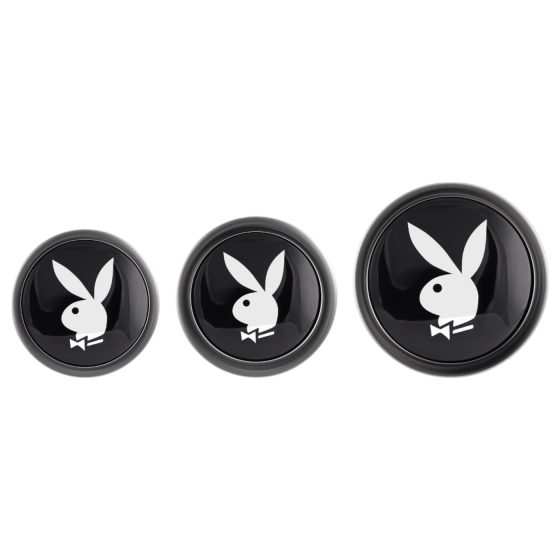 Playboy - análny plug set - 3 ks - strieborný