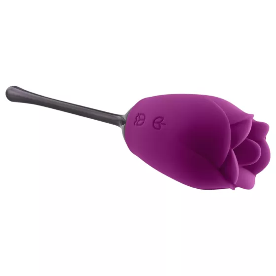 Playboy - vibrátor so stimuláciou jazykom - vodotesný, akumulátor - fialový