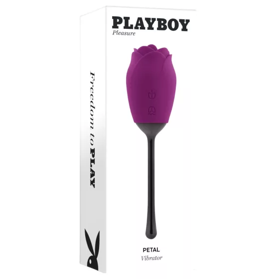 Playboy - vibrátor so stimuláciou jazykom - vodotesný, akumulátor - fialový