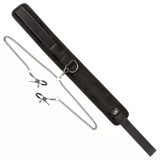 Sei Mio - obojok a svorky na bradavky - čierne