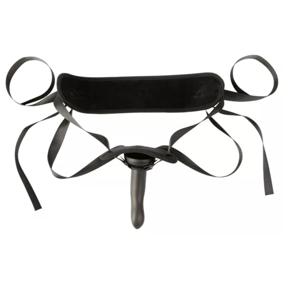 Sei Mio - nasadzovací dildo s postrojom - 15 cm - čierne