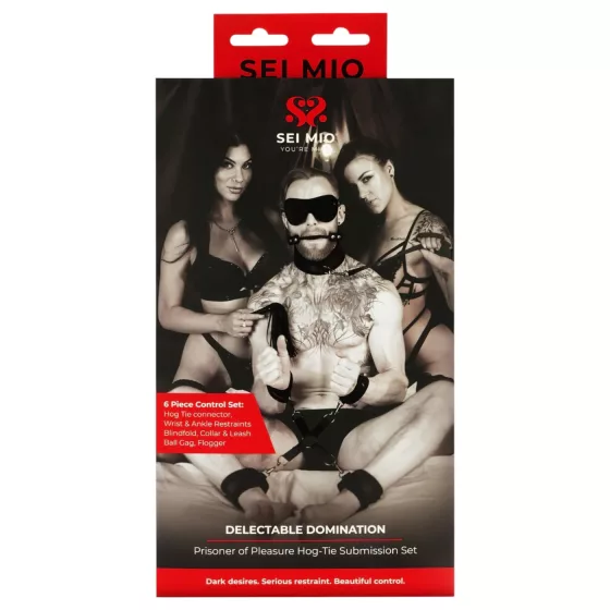 Sei Mio - bondage set - sada pre začiatočníkov - čierna - 6 dielov