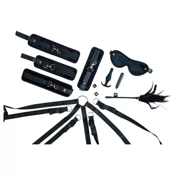 Sei Mio - putá pre pripútanie k posteli - čierna bondage sada