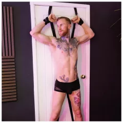 Sei Mio - bondage kríž na dvere - čierny