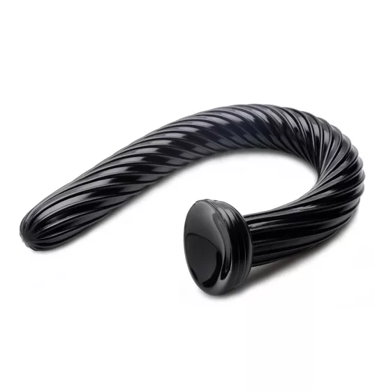 Hosed Spiral Anal Snake 19 - análne dildo s prísavkou - čierne