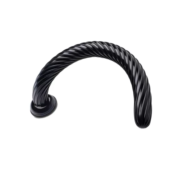 Hosed Spiral Anal Snake 19 - análne dildo s prísavkou - čierne
