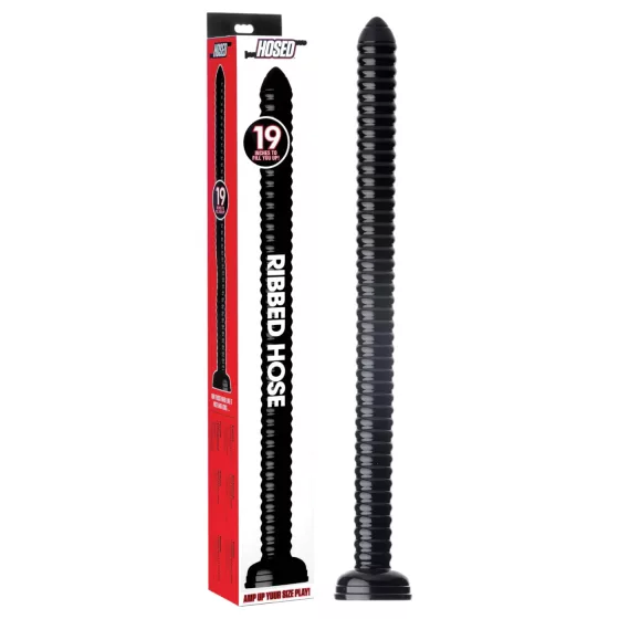 HOSED - análne dildo s prísavkou - rebrované - čierne