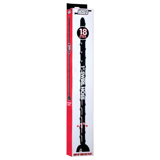 Hosed Swirl - análny dildó - tenký had - čierny - 18 cm