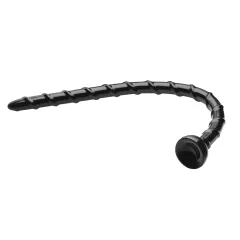 Hosed Swirl - análny dildó - tenký had - čierny - 18 cm
