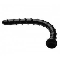   Hosed Swirl Anal Snake 18 - zakrútené, upínacie, dlhé análne dildo (čierne)