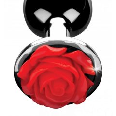 Booty Sparks - análny vibrátor s ružami (strieborný)