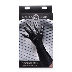   Pleasure Fister - textúrované rukavice na fisting (čierne)