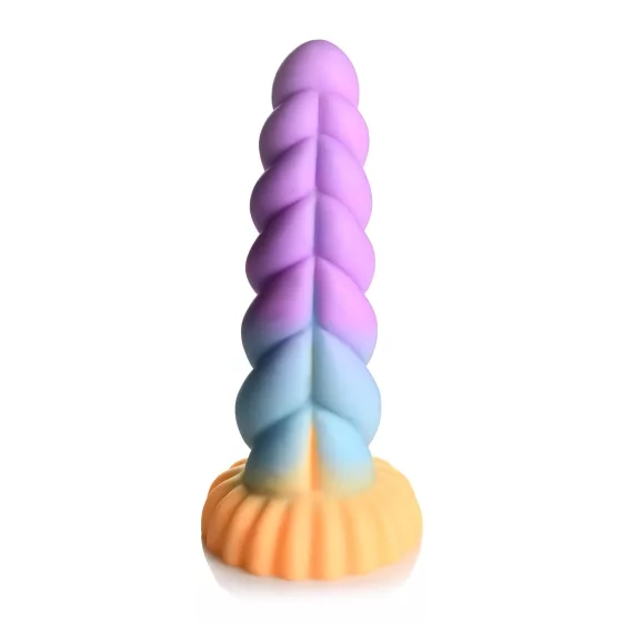 Creature Cocks Mystique - dildo jednorožec - 21 cm - fialovo-žltý