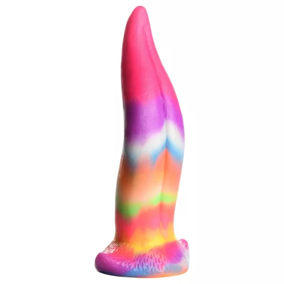 Creature Cocks - dildo s jazykom - svietiaci silikón - 21 cm
