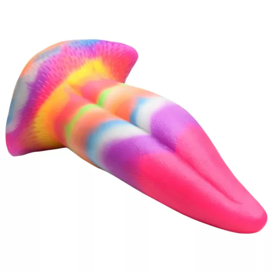 Creature Cocks - dildo s jazykom - svietiaci silikón - 21 cm