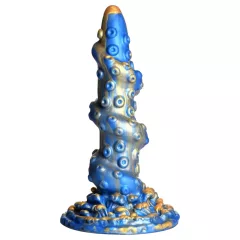   Creature Cocks Kraken - špirálové dildo v tvare chápadla - 21 cm - zlatá/modrá