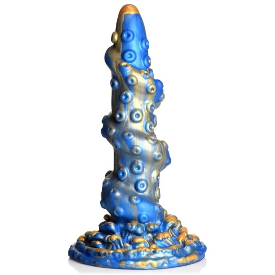 Creature Cocks Kraken - špirálová chápadlová dildo - 21cm (zlatomodrá)