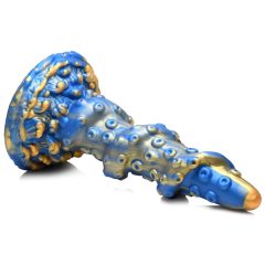   Creature Cocks Kraken - špirálová chápadlová dildo - 21cm (zlatomodrá)