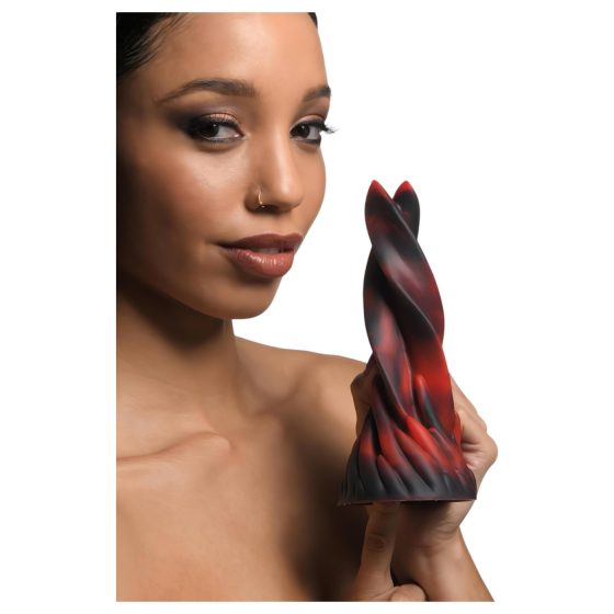 Creature Cocks Hell Kiss - tvarovaný silikónový dildo - 19 cm (červený)