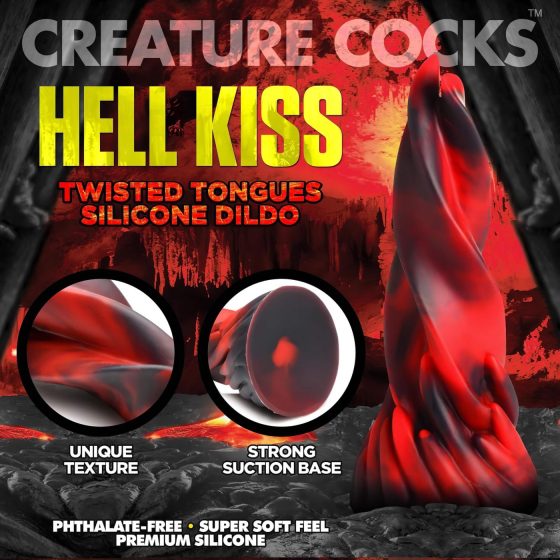 Creature Cocks Hell Kiss - tvarovaný silikónový dildo - 19 cm (červený)