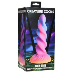   Creature Cocks Moon Rider - svietiaci jednorožec dildo - fialovo-ružová