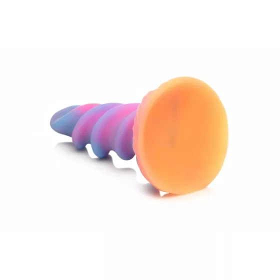 Creature Cocks Moon Rider - svietiaci jednorožec dildo - fialovo-ružová