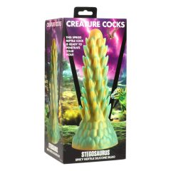   Creature Cocks Stegosaurus - silikónové dildo s hrotmi - 20 cm (zelené)
