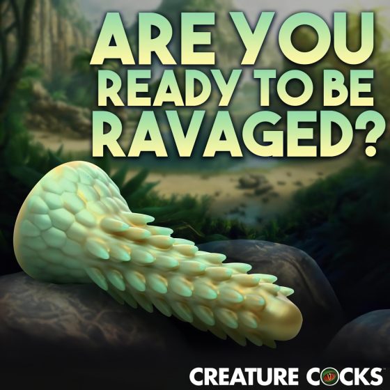 Stegosaurus Tvor – silikónové dildo - 20cm (zelené)