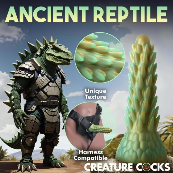 Stegosaurus Tvor – silikónové dildo - 20cm (zelené)