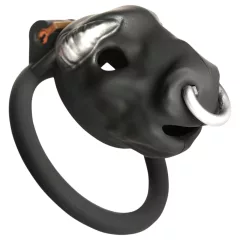   Master Series Bull - klietka na penis s býčou hlavou (čierna)