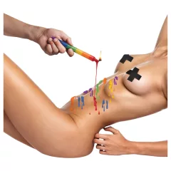 XR Brands - BDSM telová sviečka - dúhová (3 ks)