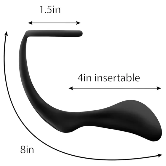 Anal Adventures Platinum - análny dildo s erekčným krúžkom - čierny